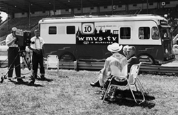 Students broadcasting from Wisconsin State Fair (1961)